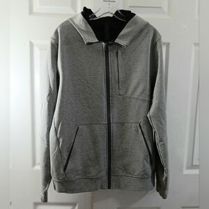 Lululemon Men’s L Sweat Full Zip Hoodie Heather Gray Jacket Stretch Athleisure